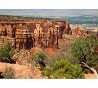 CORFOTO 2.7x1.8m Colorado National Monument Valley Backdrop Red Rock Formations Monoliths Canyon Cliff Background USA National Park Outdoor Hiking Party Portrait Photo Booth