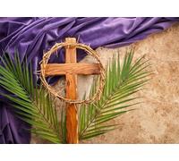 CORFOTO 2.7x1.8m Lent Season Cross Backdrop Holy Week Good Friday Photography Background Jesus God Bless Backdrop Church Event Decorations Photoshoot Props