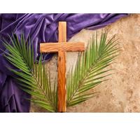 CORFOTO 2.7x1.8m Lent Season Cross Backdrop Jesus God Bless Backdrop Holy Week Good Friday Photography Background Church Event Decorations Photoshoot Props