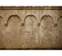 CORFOTO 2.7x1.8m Medieval Church Wall Backdrop Roman and Gothic Arch Old Stone Wall Photo Background Castle Wall Decor Photography Backdrop Retro Portrait Studio Photo Booth