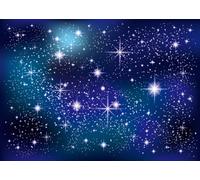 CORFOTO 2.7x1.8m Starry Night Backdrop Night Sky Star Universe Space Starry Photo Background Galaxy Stars Children's Birthday Party Newborn Baby Shower Background Photoshoot