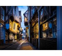 CORFOTO 20x10ft (6x3m) Medieval Street Photo Backdrop - England Shambles Street Night View - Polyester Material - A24466 Color - Wedding, Baby Shower, Party Occasion