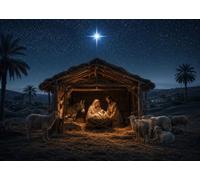 CORFOTO 20x10FT (6x3m) Shepherds At Nativity Stable Photography Backdrop