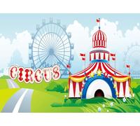 CORFOTO 3.5x2.5m Classical Circus Tent Backdrop Carnival Red Stripe Tent Party Photography Background Baby Kids Child Birthday Party Decor Photo Booth Studio