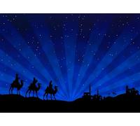 CORFOTO 3.5x3m Christmas Nativity Scene Backdrop Three Wise Men Bethlehem Town Village Background Birth of Jesus Background Nativity Decorations Religious Belief Photo Booth Prop