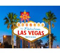 CORFOTO 3.5x3m Las Vegas Welcome Sign Backdrop Fabric Neon Sign Palm Trees and City Skyline Pattern Casino Resort Theme Background for Events and Photo Booths