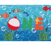 CORFOTO 3.5x3m O-Fish-Ally Turning One Photography Background Go Fishing First Birthday Party Backdrop Underwater Fishing Theme Backdrop Kids 1st Birthday Decor Photo Booth