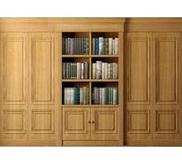 CORFOTO 3x2m Classical Library Backdrop Wooden Bookshelf Library Study Backdrops Vintage Library Office Bookcase Background Video Call Conference Studio Photo Backgrounds