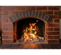 CORFOTO 3x2m Rustic Fireplace Backdrop Brick Fireplace Blazing Fire Flaming Woods Warm Fireplace Photography Background Winter Christmas Fireplace Photo Backdrop Portrait Photo Booth Props