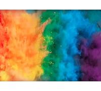 CORFOTO 4.5x3m Color Powder Explosion Backdrop Holi Festival Background Vibrant Gradient Decor Colorful Party Supplies Photo Theme Photo Booth Banner Joyful Event Decor Props