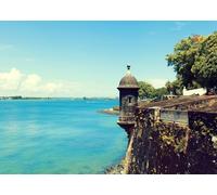 CORFOTO 4.5x3m San Juan Backdrop Puerto Rico Caribbean Coast Along Paseo de la Princesa Background Party Decorations Home Wall Decor Photoshoot Studio Prop