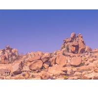 CORFOTO 4.6x2.5m Fabric Ancient Hampi Stone Ruins Boulder Landscape Clear Blue Sky Backdrop Historical Indian Architecture Photography Background for Travel Shoot Photo Booth