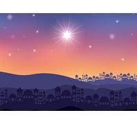 CORFOTO 4.6x2.5m Fabric Desert City Silhouette Starry Sky Sunset Background Middle Eastern Style Photography Background for Themed Shoot Photo Booth