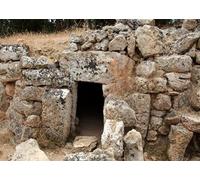 CORFOTO 4.6x3m Fabric Ancient Nuragic Stone Tomb Entrance Dry Grass Old Ruins Backdrop Historical Archaeology Photography Background for Themed Shoot Photo Booth