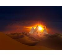 CORFOTO 4.6x3m Fabric Egyptian Desert Pyramids Golden Sunset Sun Rays Sand Dunes Dark Cloud Sky Backdrop Ancient Egypt Landscape Photography Background