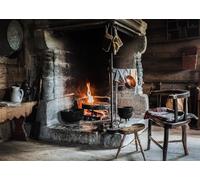 CORFOTO 5.2x3m Old Farmhouse Kitchen Backdrop Ethnographic Museum Maihaugen Vintage Fireplace Photo Background Cooking Theme Farmers Cowboys Portrait Photo Props