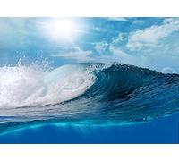 CORFOTO 5x3ft Fabric Big Surfing Ocean Wave Backdrop Huge Sea Waves Photography Background Tropical Seascape Sunlight Landscape Backdrops for Baby Surfing Photo Booth Props Kids Birthday Party Banner