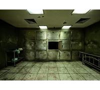 CORFOTO 5x3ft Fabric Scary Hospital Mortuary Backdrop Creepy Room Background Sickbed Medical Study Room Decor for Halloween Zombie Party Decorations Kids Adults Birthday Party Banner Photobooth Props