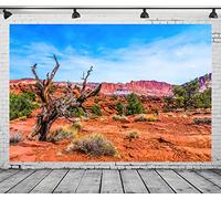 CORFOTO 5x3ft Red Rock Canyon Desert Landscape Backdrop Dead Tree in Desert Arizona Desert Backdrop for Photography Western Theme Party Backdrop Cowboys Children Adult Portrait Photo Shoot