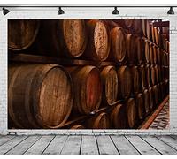 CORFOTO 5x4ft Fabric Old Wooden Wine Barrels Backdrop Medieval Brewhouse Wine Cellar Photo Background Retro Multiple Drink Barrels Backdrops Party Decoration for Men Women Portraits Photoshoot Props