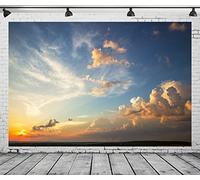 CORFOTO 5x4ft Fabric Sunset Clouds Backdrop Colorful Dramatic Sky Cloud Photography Background Nature Landscape Cloudy Wall Picture for Newborn Baby Shower Kids Children Portraits Photo Shoot Props