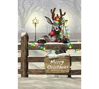 CORFOTO 5x7ft Fabric Reindeer Christmas Backdrop Winter Landscape Snowy Forest Background Xmas Holiday Wonderland Baby Shower Party Decor Banner Photo Studio Portrait Photography Photobooth Props