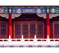 CORFOTO 6x3m Chinese Palace Backdrop The Forbidden City in Beijing Photo Background Red and Gold Eaves Chinese-style Porch Photography Backdrops Chinese New Year Decor Photo Booth