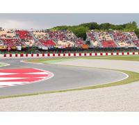 CORFOTO 6x3m Formula 1 Race Track Backdrop Fabric Curved Turn Grandstand Audience Pattern Motorsport Theme Background Decor for Racing Party Sports Event Photo Booth Prop