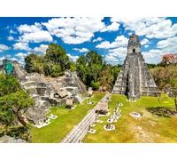 CORFOTO 6x3m Tikal Guatemala Mayan Ruins Backdrop Fabric Ancient Pyramid Jungle Temple Archaeological Site Pattern Mesoamerican Civilization Theme Background Photo Booth Prop