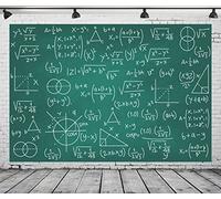 CORFOTO 6x4ft Fabric Math Formula Chalkboard Backdrop Classroom Blackboard Background Science Lab Backdrop Students Kids Math Themed Party Backdrop Chalkboard Photoshoot Studio Booth Props