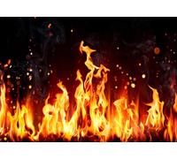 CORFOTO 7x5ft Burning Fire Backdrop Dancing Fire Black Photography Background Fire Fighter Themed Birthday Party Campfire Bonfire Party Decor Background Portrait Photo Props