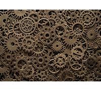 CORFOTO 7x5ft Fabric Antique Steampunk Cogwheel Photo Backdrop Texture Vintage Steampunk Gears Photography Background Adults Kids Birthday Baby Shower Newborn Women Wedding Photo Booth Props