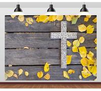 CORFOTO 7x5ft Fabric Cross Backdrop Lord's Prayer Rustic Wood Photography Background Church Event Decoration Background Child Kids Portraits Studio Prop
