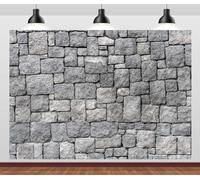 CORFOTO 7x5ft Fabric Grey Stone Brick Wall Photography Backdrop Medieval Castle Wall Decor Kids Party Decorations Knight Themed Photo Booth Props Wallpaper