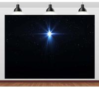 CORFOTO 7x5ft Nativity Scene Backdrop Christmas Holy Night Bethlehem Star Manger Scene Nativity Background for Christian Religious Christmas Party Decorations Church Photoshoot Props Fabric