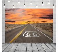CORFOTO 7x5ft Route 66 Backdrop, Polyester Fabric, Road-11 Color, Birthday, Wedding, Housewarming Occasions