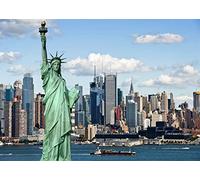 CORFOTO Fabric 10x6.5ft Statue of Liberty Backdrop Theme Photography America New York City Building Patriotic Background for Independence Day Anniversary Kids Adults Photo Booth Banner Room Decor