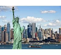 CORFOTO Fabric 10x8ft Statue of Liberty Backdrop Theme Photography America New York City Building Patriotic Background for Independence Day Anniversary Kids Adults Photo Booth Banner Room Decor