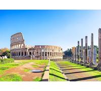 CORFOTO Fabric 3.6x3m (12x10FT) Roman Colosseum Forum Backdrop Ancient Ruins Blue Sky Photography Background for Italy History Travel Party Adults