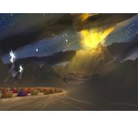 CORFOTO Fabric 3x2m Biblical Mount Sinai Backdrop Burning Bush Angels Starry Night Tents Photography Background for Religious Theme Party Biblical Decor Photo Shoot Props