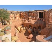 CORFOTO Fabric 5.2x3m (17x10FT) Ancient Pottery Village Backdrop Clay Houses Jars Desert Courtyard Photography Background for History Travel Portrait Adults