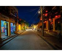 CORFOTO Fabric 6x3m Hoi An Night Street Backdrop Yellow Lanterns Vietnamese Town Scene Photography Background for Travel Asian Cultural Party Photo Props