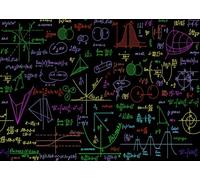 CORFOTO Fabric 6x3m Math Chalkboard Backdrop Colorful Equations Geometry Graphs STEM Photography Background for Classroom School Education Photo Booth Props