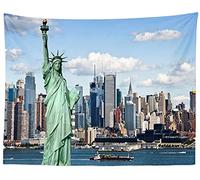 CORFOTO Fabric 6x4ft Statue of Liberty Backdrop Theme Photography America New York City Building Patriotic Background for Independence Day Anniversary Kids Adults Photo Booth Banner Room Decor
