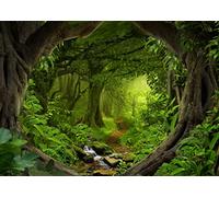 CORFOTO Fabric 7x5ft Nature Forest Backdrop Theme Photography Bush Rain Forest Rocky Path Spring Season Landscape Background for Newborn Baby Kid Birthday Party Wedding Photoshoot Filming Prop