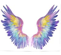 CORFOTO Magic Rainbow Wings Backdrop 5x4ft Purple Wings Backdrop Dream Holy Christian Jesus Birth Wing Backdrop for Girls Boys Adults Photo Studio Props
