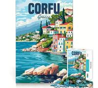 Corfu Greece Island for Adults 1000 Piece Jigsaw Puzzle Logic Skill, DownTime Game, Family Bond, Wall Art (50x75cm)