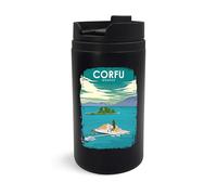Corfu Greece Vacation Island Travel Mug, Travel Tumbler, Insulated Coffee Cup, Portable Mug