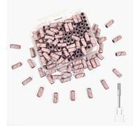 CORFULRA Nail Drill Sanding Belts, Nail Drill Set, Upgraded Small Sanding Belts with Mandrel Bit, 100 Pieces, 240 Fine Grits for Natural Nails, Nail Accessories by Nail-Tech Must-Haves, Pink