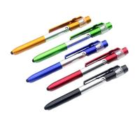 Corghd 10pcs 4 in 1 Multifunction Ballpoint Pen with LED Light Fold Phone Holder Night Read Writing Pencil Office School